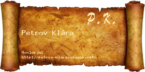 Petrov Klára névjegykártya