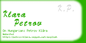 klara petrov business card